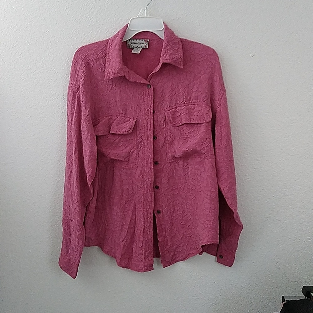 Beautiful pink button up top